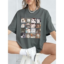 Noıssey Urban Pop Graphic Kadın Tişört Koleksiyonukod 5605 Füme