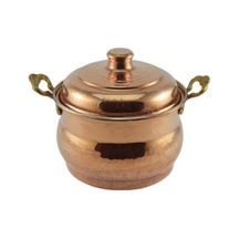 Mini Güveç Şekerlik 8 Cm El Dövme Kırmızı Turna5828-