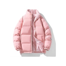 Sımıcg Çift Taraflı Stand Yaka Sıcak Ceket-pembe Pembe