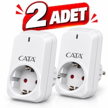 2 Adet Akım Korumalı Tekli Kablosuz Priz 4000 W Yıldırım Koruması İle Güvenli Kullanım