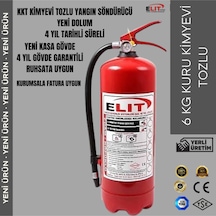 Yangın Söndürme Tüpü Ruhsata Uygun 6 Kg Kkt Kimyevi Tozlu Söndürücü
