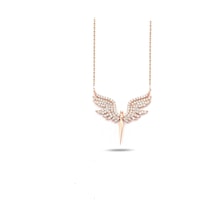 Brezza Lusso Jewelry Mikail Meleği Zirkon Taşlı Kadın Gümüş Kolye 45 CM