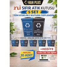 Han Plus Geri Dönüşüm Kutusu - İkili Set, 5 Takım Toplam 10 Adet + Online Sıfır Atık Eğitimi