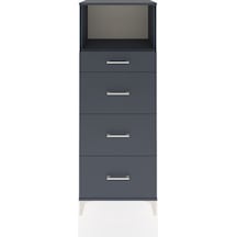 Hyperion Dolap Tek Raflı 4 Çekmeceli 60x44x163 Antrasit-antrasit Antrasit