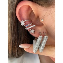 Kutup Yıldızı Altın Kaplama Kadın Earcuff Kıkırdak Küpe 001