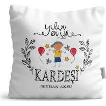 Kişiye Özel Yılın En Iyi Kardeşi Saten Yastık - 2