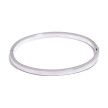 Gümüş Eetit 60mm Su Geçirmez 316l Paslanmaz Çelik Yuvarlak Pürüzsüz Bilezik Bileklik Kadın Minimalist 18 K Altın Renk Doku Charm Takı Gümüş