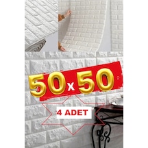 1 M² 4 Adet 50x50cm Silinebilir Kendinden Yapışkanlı Duvar Kağıdı Esnek Köpük Panel 3d Tuğla Desen