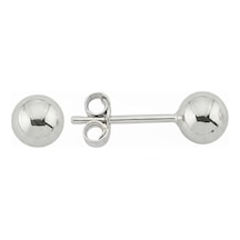 14 Ayar Altın Top Küpe 3 Mm Beyaz Altın