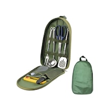 Tcherchi 7 Parça Kamp Mutfak Eşyası Seti Taşıma Çantası Yeşil