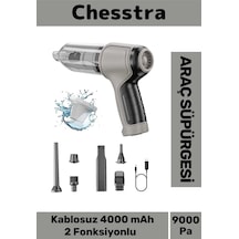 7 Başlıklı Şarjlı Kablosuz 2 Fonksiyonlu 4000 Mah Vakumlu El Süpürgesi Üflemeli Araç Oto Süpürgesi