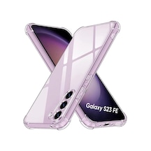 Galaxy S23 Fe Kapak Kamera Korumalı Airbag Antishock Köşe Korumalı Şeffaf Silikon Kılıf 50 x 22
