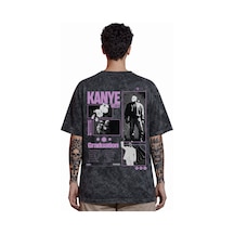 Sevbano Tasarım Kanye West Şarkıcı Rapper Sırt Baskılı Unisex Oversize Es Siyah