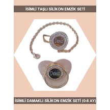 Sahi Aksesuar İsimli Zirkon Taşlı Silikon Bebek Emzik Seti 0-6 Ay Bezyı418 Çok Renkli