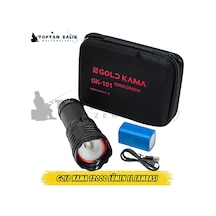 Goldkama Gk-101 12000 Lümen Profesyonel Uzun Menzilli Şarjlı Led Altın