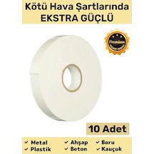 Premium Güç Kolay Uygulama Uzun Ömürlü Kuvvetli Yapışkan İz Bırakmaz 10 Adet Çift Taraflı Köpük Bant