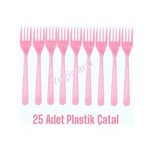 Plastik Çatal 25'li Pembe Çatal Renkli Tüm Yaşlar