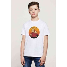 Tshirthane Rick And Mortis Baskılı Unisex Çocuk Beyaz T-Shirt