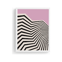 Beyaz Ahşap Çerçeveli Geometrik Desenli Tablo - Pastel Huhu1090