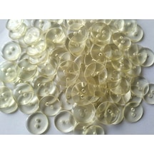 50 Adet Şeffaf Düğme 15mm