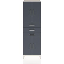 Hyperion Dolap 3 Raflı 3 Çekmeceli 4 Kapaklı 60x44x195 Aytaşı-antrasit Aytası