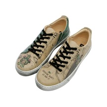 Kadın Vegan Deri Bej Sneakers - Adventure Awaits Go Find It Tasarım Çok Renkli