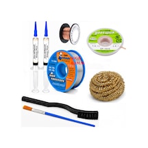 Lehim Seti 0,8 Mm 40 Gr Lehim Teli Flux Cp-1515 Lehim Emme Ve Yol Çekme Teli Temizleme Set St413