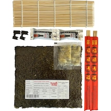 Sushi Seti Zenc, 5 Yaprak Yosun, Sushi Matı, Chopstick, Soya Sosu, Zencefil Turşusu, Tutma Aparatı