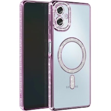 Samsung Samsung Uyumlu Galaxy A06 Joke Simli Magneticsafe Kılıf - Derin Mor