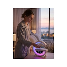 Çok Fonksiyonlu Kablosuz Şarjlı Saat Hoparlör Rgb Işık Ve Alarm Özellikli - Hs08373478-9197 Renkli