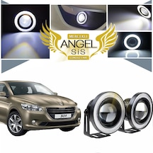 Peugeot 301 Uyumlu, Universal Mercekli Led Sis Farı, 76mm Beyaz Renk