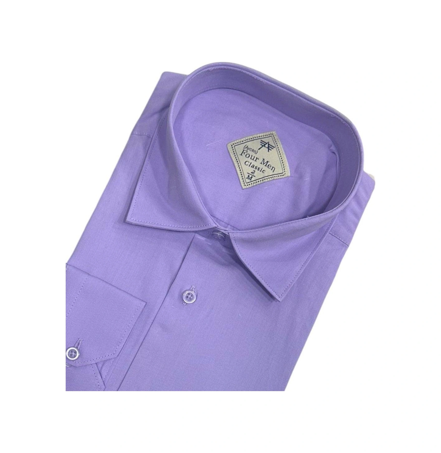 Klasik %100 Cotton Uzun Kollu Terletmeyen Kışlık Flanel Kumaş Mor Gömlek Regular Kalıp -10400 Mor