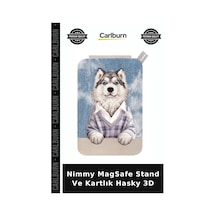 Nimmy Magsafe Stand Ve Kartlık Hasky 3d Manyetik Cüzdan Destek Standı Taşınabilir Stant