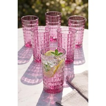 Akrilik Allegra Mürdüm 6'lı Uzun Bardak & Su Meşrubat Bardağı 750 Ml Büyük Boy & Cam Değildir Diğer