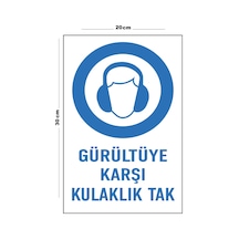 Metal Gürültüye Karşı Kulaklık Tak 20cm X 30cm A4 Büyüklüğünde Uyarı Levhası Yönlendirme Tabelası
