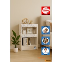 Tamamı Mdf Modern Bölmeli 2 Raflı Bazalı Kitaplık