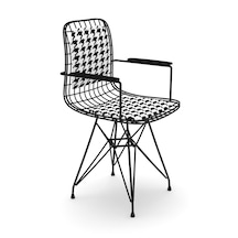 Knsz kafes tel sandalyesi 1 li mazlum syhkono kolçaklı sırt minderli ofis cafe bahçe mutfak
