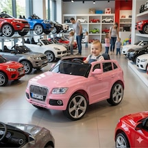 437 Q-suv Akülü Araba Jeep 12v Uzaktan Kumandalı Audi Babyhope Pembe