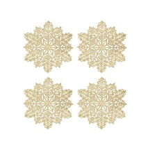 Kar Tanesi Amerikan Servisleri Süslemeleri Kırmızı Kar Tanesi Amerikan Servisleri B Altın