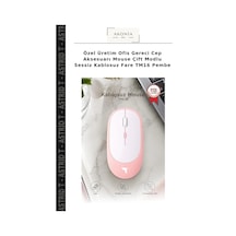 Özel Üretim Ofis Gereci Cep Aksesuarı Mouse Çift Modlu Sessiz Kablosuz Fare Tm16 Pembe