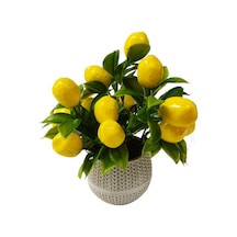 Saksıda Mini Limon Masaüstü Mutfak Dekoratif Yapay Çiçek