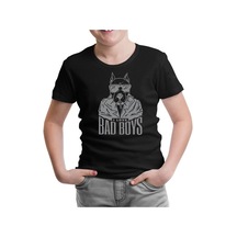 Bad Boys Pitbull Dog Siyah Çocuk Tshirt 001