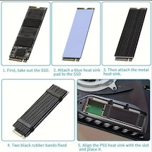 1 Adet M.2 Nvme Ssd Soğutucu Heatsink - 2280 Ssd İçin 1 Termal Ped Ve 3 Beyaz Bantlı - Pc Ve Ps5 Uyumlu M.2 Pcıe Nvme/sata Ssd Soğutucu