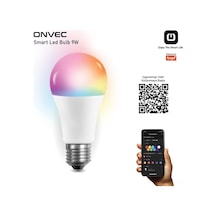 Hangfox 9w Rgb Akıllı Ampul, Wifi+bluetooth Desteği İle Renk Ve Parlaklık Ayarlamalı, 200-240v, 806 Lumens 1 Adet Beyaz