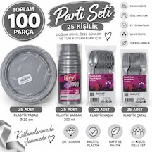 Gümüş Plastik Parti Sofra Seti Şık Ve Pratik Çözüm