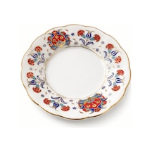 12 Li Yaldızlı Osmanlı Motif Porselen Çay Tabağı Desenli Çay Tabak Çok Renkli