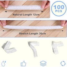 100 Lü Yeniden Kullanılabilir Elastik Plastik Kase Kapakları Şeffaf, 12x30 Cm, Hava Geçirmez Gıda Saklama Bonesi, Ev Ve Restoran İçin