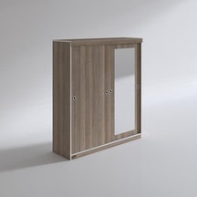 Kenzlife Gardırop Sürgülü Kapaklı Kapılı 160 Papatya Crd Aynalı Gardolap Dolap