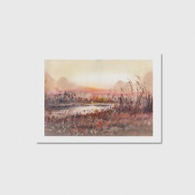 Günbatımı Göl Manzarası 2 Çerçevesiz Poster Duvar Dekorasyonu Pn11p204