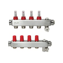 Danfoss 4'lü Paslanmaz Çelik Debimetreli Kollektör Seti - 088u0754